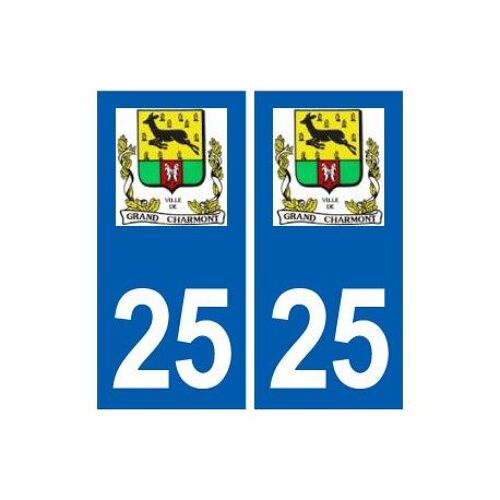 25 Grand-Charmont Logo Autocollant Plaque Stickers - Couleur : Droits - Angles : Droits
