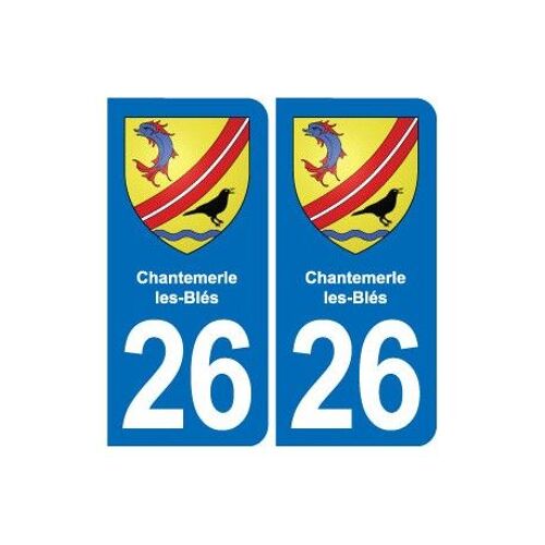 26 Chantemerle-Les-Blés Blason Autocollant Plaque Stickers Ville - Couleur : Arrondis - Angles : Arrondis
