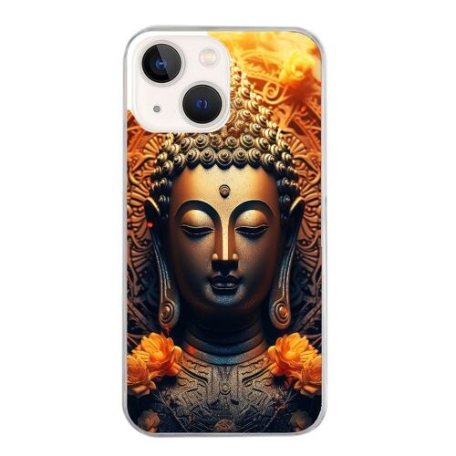 Coque Pour Iphone 13 Motif Bouddha Et Fleur