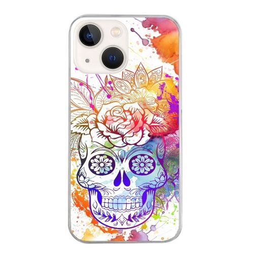 Coque Pour Iphone 12 Et 12 Pro Motif Mort Calavera Et Fleur