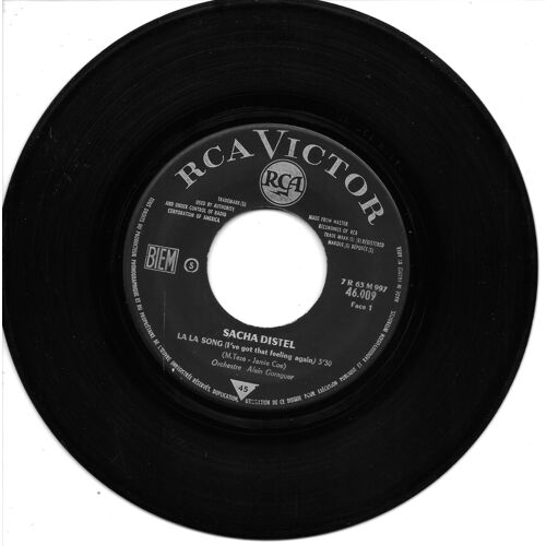 Sacha Distel : La La Song / Et Nous Aussi Mon Frère [Vinyle 45 Tours 7"] 1963