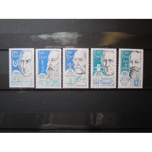 France. Timbres N°2396 À 2400 (1986) . Personnages Célèbres: Physiciens, Chimistes Et Ingénieurs