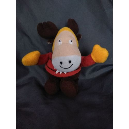 Doudou Peluche Rennes Cerf Caribou Jaune Marron Bordeau Flocon
