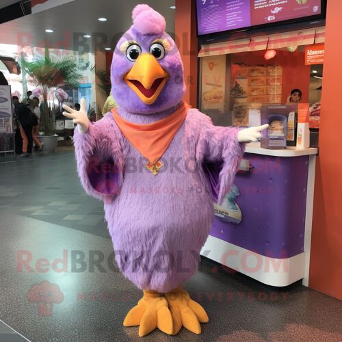 Personnage De Costume De Mascotte Redbrokoly De Poulet Au Beurre De Lavande Habillé D'une Couverture Et De Bracelets De Cheville