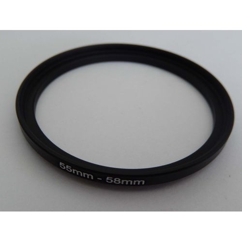 vhbw Bague d'adaptation de filtre Step-Up de 55 mm vers 58 mm pour objectif d'appareil photo - Adaptateur, métal, noir