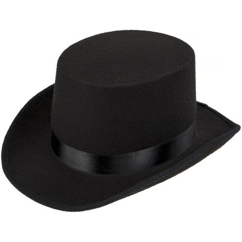 Chapeau Noir Avec Ruban Noir (Taille Unique Adulte)