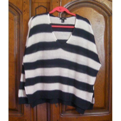 Pull Rayé Blanc/Bleu - Taille Xxl