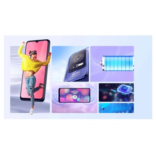 TCL 408 16,8 cm (6.6") Double SIM Android 12 4G USB Type-C 4 Go 64 Go 5000 mAh Bleu