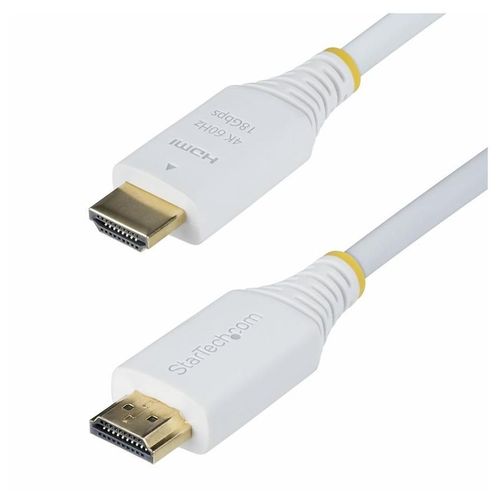 StarTech.com 6ft (1.8m) Premium Certified High Speed HDMI Cable, 4K60Hz - Premium High speed - câble HDMI avec Ethernet - HDMI mâle pour HDMI mâle - 1.8 m - blindé - blanc - passif, support pour...