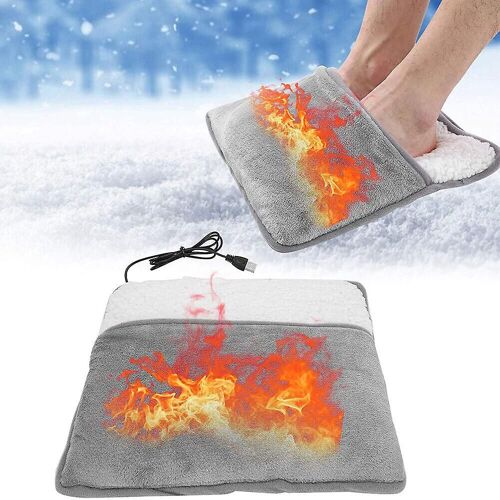 Électrique Usb Chauffée Flanelle Peluche Pied Chaud Hiver Extérieur Pieds Chauds Coussin Chauffant Coussin 