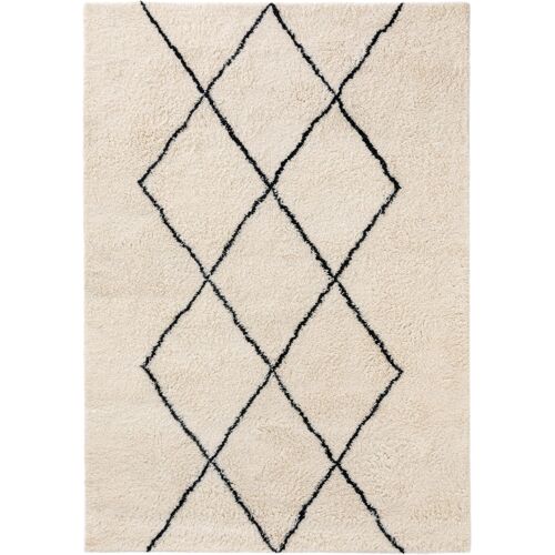 Tapis De Laine Berber Crème 120x170 Cm - Tapis Style Berbère