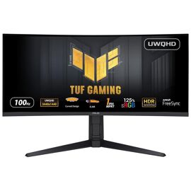 ASUS TUF Gaming VG34VQEL1A - Écran LED - jeux - incurvé - 34" - 3440 x 1440 UWQHD @ 100 Hz - VA - 300 cd/m² - 3000:1 - HDR10 - 1 ms - 2xHDMI, DisplayPort - haut-parleurs - noir