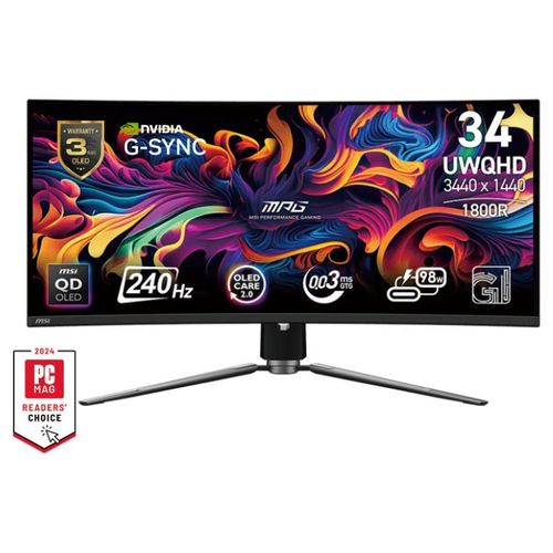 MSI MPG 341CQPX QD-OLED - Ecran Gamer 34" 3440x1440 Incurvé 0.03 ms Sync Techno
