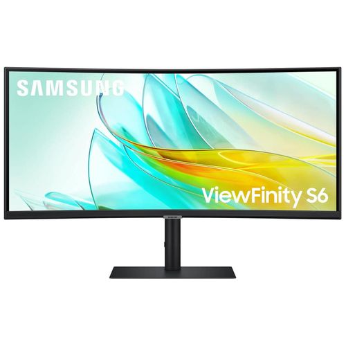 Samsung ViewFinity S6 S34C652UAU - S65UC Series - écran LED - incurvé - 34" - 3440 x 1440 UWQHD @ 100 Hz - VA - 350 cd/m² - 3000:1 - HDR10 - 5 ms - HDMI, DisplayPort, USB-C - haut-parleurs - noir