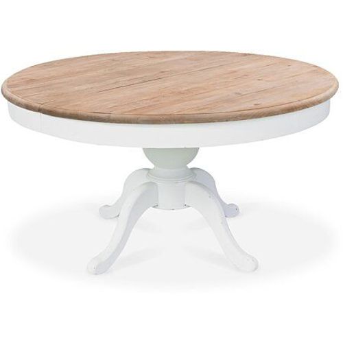 Table Ronde Extensible En Bois Massif Sidonie Blanc