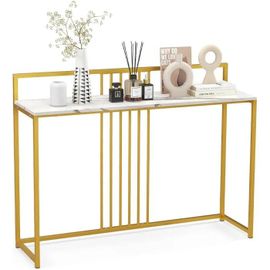 Table Console, Console Meuble Entrée , Design Géométrique Moderne 120 X 32 X 89 Cm (Doré)