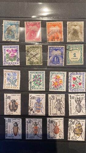 Lot De 20 Timbres Taxe France Oblitérés  - Photo Contractuelle 