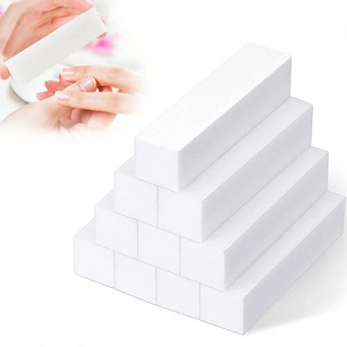 10 Blocs De Ponçage Des Ongles Tampon Bloc Nail Art Tips Tool, Fichier De Polissage Professionnel Pour Poncer Les Ongles En Acrylique Ou En Gel Naturel 
