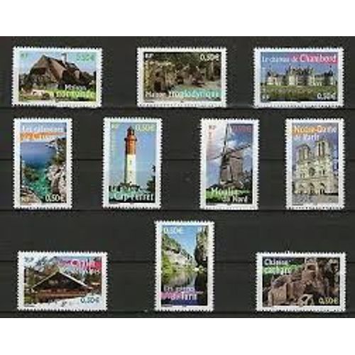 La France À Voir (4) : Monuments Et Sites Série Complète Année 2004 N° 3702 3703 3704 3705 3706 3707 3708 3709 3710 3711 Yvert Et Tellier Luxe