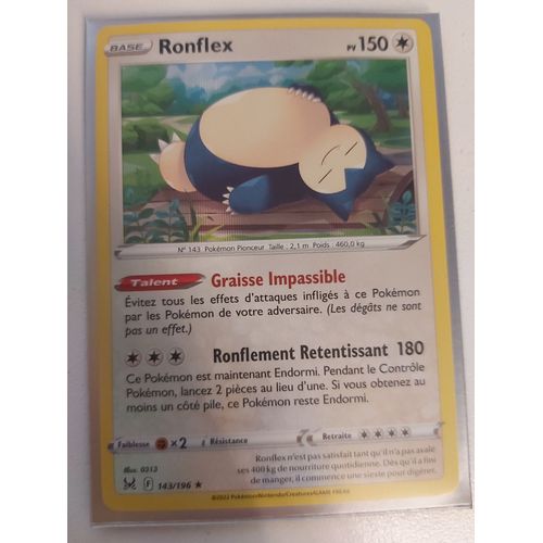 Ronflex - Holo - 143/196 - Eb11 - Origine Perdue