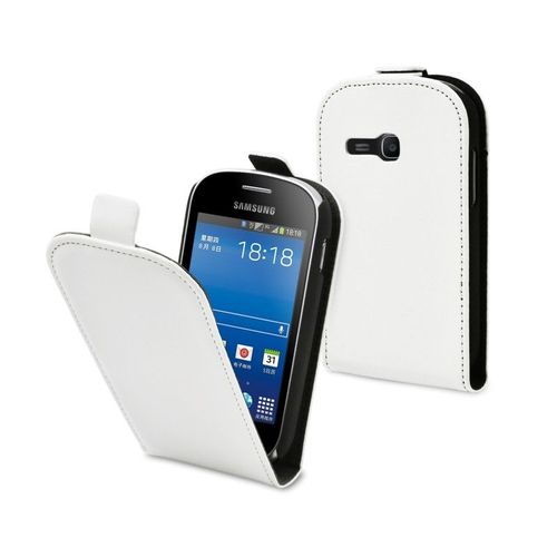 Etui A Rabat Samsung Galaxy Trend Lite Blanc Eco-Cuir (Pu)