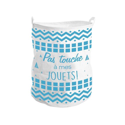 Panier À Linge "Pas Touche À Mes Jouets" - 40 X 50cm - Blanc