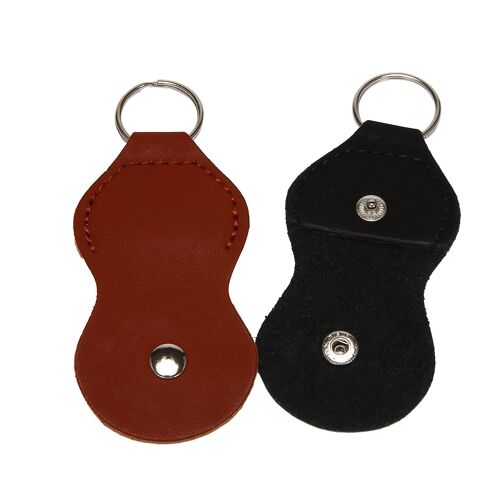 Étui porte-clés Médiator de médiator de guitare - Porte-clés en cuir Plectrum Key Fob Cases Bag (2 Pack - Noir, marron)