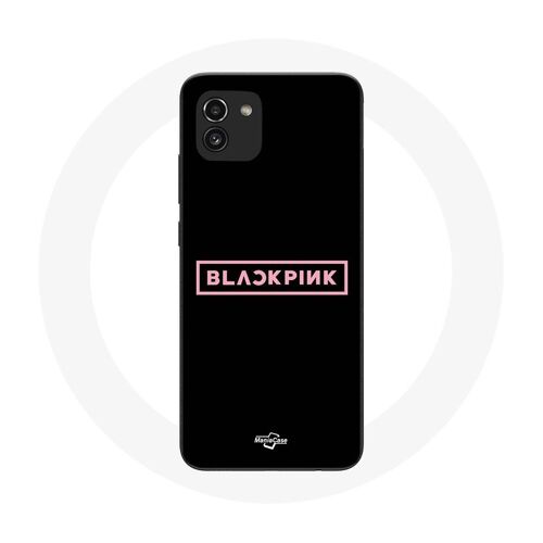 Coque pour Samsung Galaxy A03 Blackpink Groupe de K-pop Logo Fond Noir