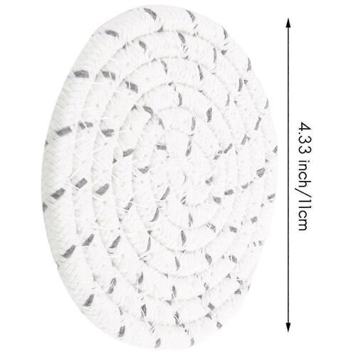 8 Pcs Drink Coasters Avec Support, 4 Couleurs Absorbent Coasters Pour Boissons, Ensemble De Sous-Verres Tissé En Coton