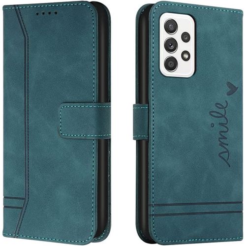 Coque Samsung Galaxy A53 5g, Cuir + Tpu Flip 3 Porte Cartes Stand Pour Samsung Galaxy A53 5g. Green Hxa
