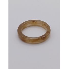 Bague En Résine ,Blanc Et Marron,Taille 17.83 Mm