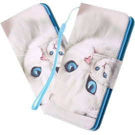 Coque Iphone 6s / Iphone 6,Etui Housse Pour Iphone 6s Coque Paillette Anime Paillon Unicorn Fleur Pu Cuir Flip Wallet Couverture Pour Iphone 6s,Hx Blue Eyes Cat