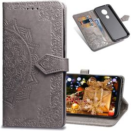 Iphone 12 Pro Max Coque, Coque Cuir Stand Support, Iphone 12 Pro Max. Mandala Grey Sd