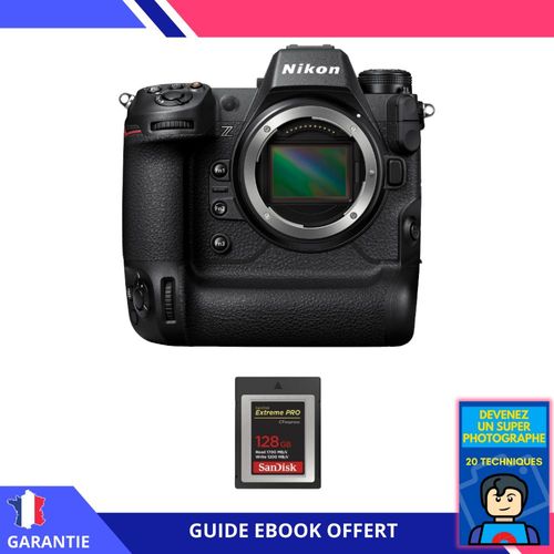 Nikon Z9 Nu + 1 SanDisk 128GB Extreme PRO CFexpress Type B + Ebook 'Devenez Un Super Photographe' - Hybride Nikon