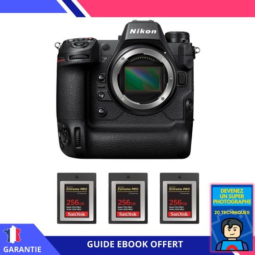Nikon Z9 Nu + 3 SanDisk 256GB Extreme PRO CFexpress Type B + Ebook 'Devenez Un Super Photographe' - Hybride Nikon