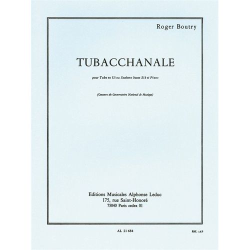 Roger Boutry : Tubacchanale Pour Tuba En Ut Ou Saxhorn Basse Sib Et Piano