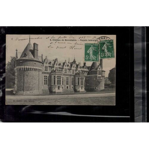Carte Postale Chateau De Bonnetable Facade Laterale En L'état Sur Les Photos