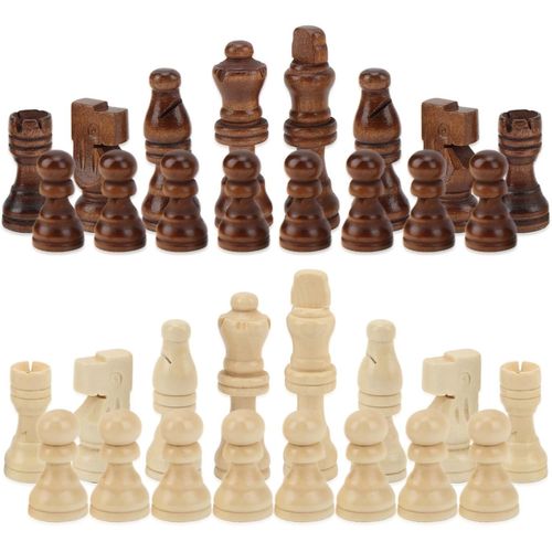32pcs Pièces D'échecs En Bois,Pièces D'échecs Portables Coffret De Jeux De Société Pièces D'échecs Professionnelles Uniquement Pièces D'échecs Jeu D'échecs Pions Figurines Sans Pension