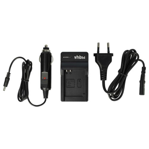 vhbw Chargeur compatible avec Canon PowerShot A3300 IS, A3350 IS caméra caméscope action-cam + câble de voiture + témoin de charge 4,2 V