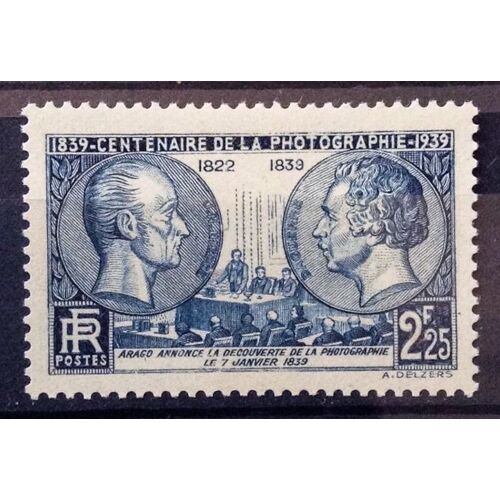 Centenaire Photographie 2f25 Bleu (Impeccable N° 427) Neuf** Luxe (= Sans Trace De Charnière) - Cote 18,00 - France Année 1939 - N23149