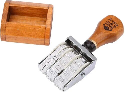 Kit De Timbre D'date D'?Uf Timbre D'honneur En Bois Diy Poignée En Bois Date Sceau Numérique Rouleau Vintage Timbre De Date Diy Scrapbooking Décoration D'art (Marron1pc)