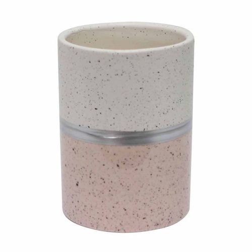 Paris Prix - Gobelet Salle De Bain Design "Skyline" 10cm Rose