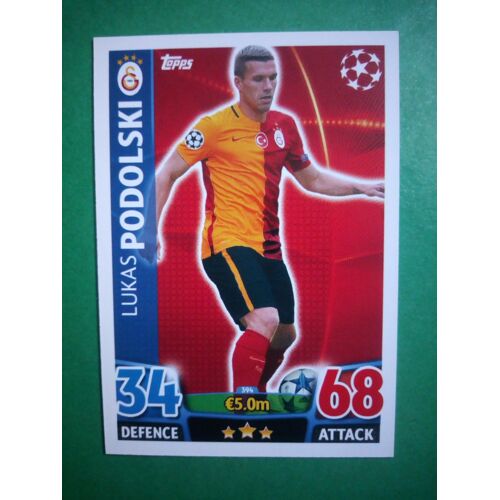 Lukas Podolski 394 - Galatasaray As - Match Attax Topps 2015/2016 - Uefa Champions League