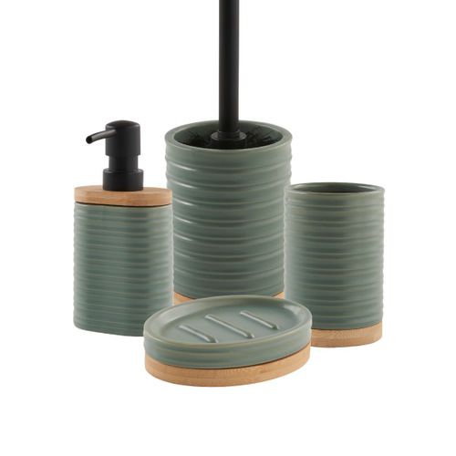 Set de salle de bain 4 pièces en céramique vert sauge