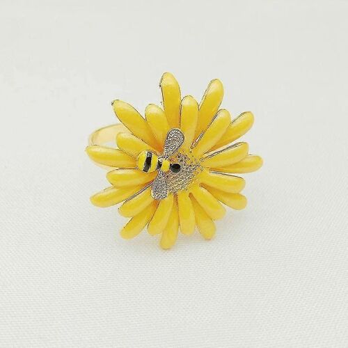 12 Pcs/Ensembles Créatif Nouvelle Abeille Fleur Serviette Bouton De Style Occidental Alliage De Zinc Rond De Serviette Haut De Gamme Restaurant Décoration Rond De Serviette