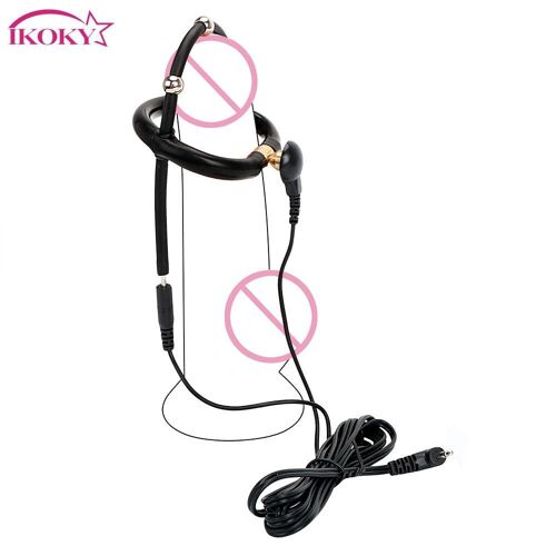 Anneau De Pénis Glans Pour Hommes, Jouets Sexuels Pour Gay, Stimulation Électrique Conductrice, Masturbateurs, Masseur, Choc Électrique En Silicone