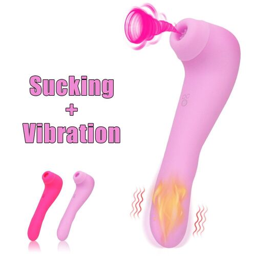 Gode Vibrateur 2 En 1 Pour Femme, Jouet Sexuel, Suceur De Mamelon, Chauffant, Stimulateur De Clitoris, Point G, Forte Succion