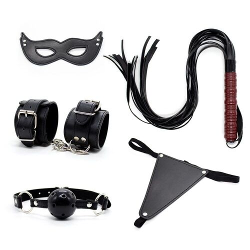 Kit De Bondage Bdsm, Menottes, Menottes, Fouet Érotique, Culotte, Masque En Cuir, Jeux D'apprivoiser, Esclave Fétichiste, Pour Couples, Jouet Sexuel De Flirt, 1/5 Pièces