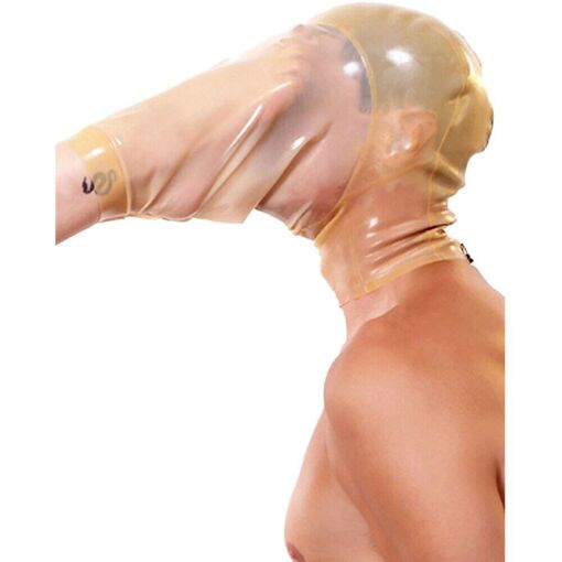Cagoule Latex 100% Blonde BDSM Fétichiste - Neuf Noir Blanc
