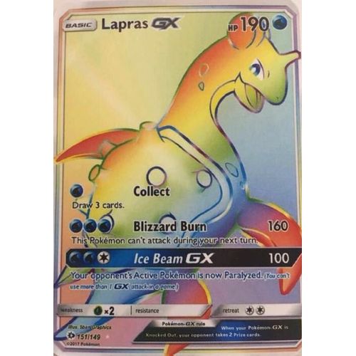 Carte Pokemon Lapras Gx Secret Rare 151/149